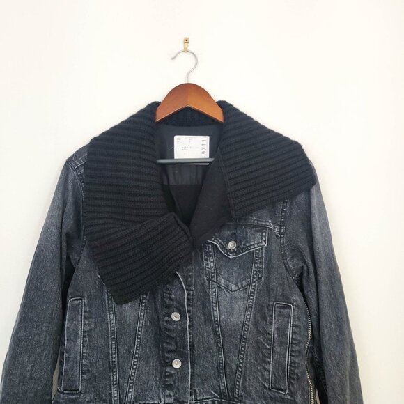 Sacai Hybrid Knitted Wool Cardigan Denim Jacket In Black 3 Large - Picture 6 of 12